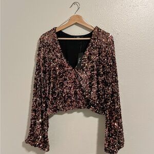 Lulu's Sequin Crop Top